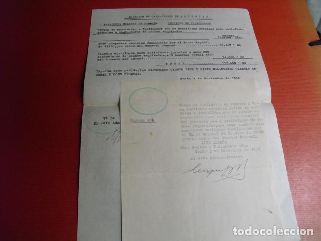 Militaria: DICIEMBRE 1936 DOS DOCUMENTOS DEL EJERCITO DE OERACIONES DE ASTURIAS