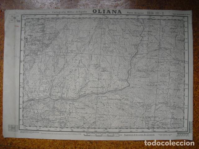 Militaria: ENERO 1939 MAPA DE OLIANA DEL EJERCITO REPUBLICANO E 1:25000