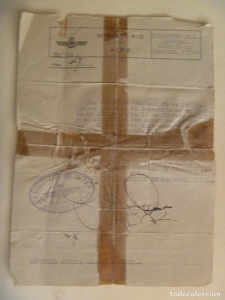 Militaria: GUERRA CIVIL - AVIACION : NOTIFICACION ENTREGA MEDALLA DE LA CAMPA&Ntilde;A A UNA MUJER. SEVILLA, 1942