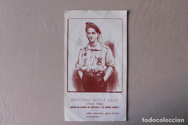 Militaria: ESQUELA REQUET&Eacute;, ANTONIO MOLLE LAZO, EN DEFENSA DE CRISTO REY Y DE ESPA&Ntilde;A CAT&Oacute;LICA, CADIZ, SEVILLA