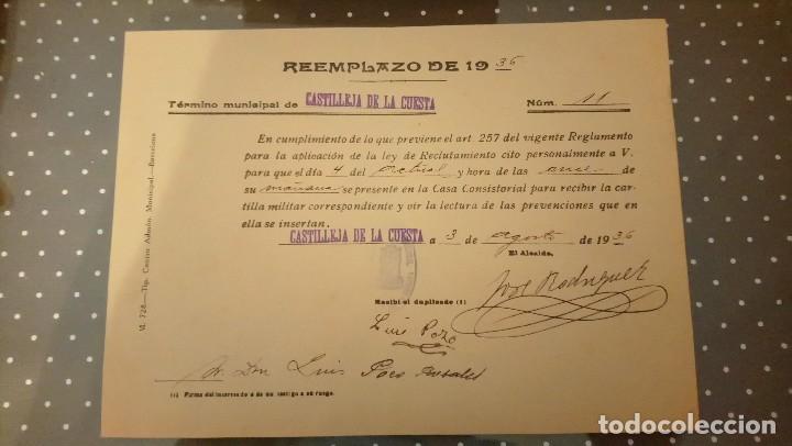 Military Antiques: GUERRA CIVIL, CASTILLEJA DE LA CUESTA, 1936, COMUNICACI&Oacute;N ALISTAMIENTO