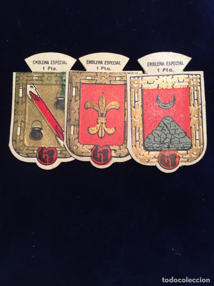 Militaria: EMBLEMA ESPECIAL SERIE B, LOTE DE 3: CIEZA, ESPLUGUES Y SANTALO
