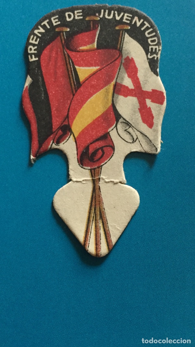 Militaria: EMBLEMA INSIGNIA FRENTE DE JUVENTUDES BANDERAS FALANGE EN CARTULINA