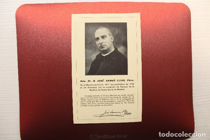 Militaria: ESQUELA RDO. DR. D JOS&Eacute; SAMS&Oacute;, INMOLADO POR SU CONDICI&Oacute;N DE SACERDOTE, 1936, MATAR&Oacute;