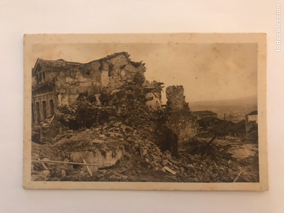 Military Antiques: Oviedo. Postal. El magnifico reducto de Casas Fuertes, en gloriosas ruinas... (h.1939?)