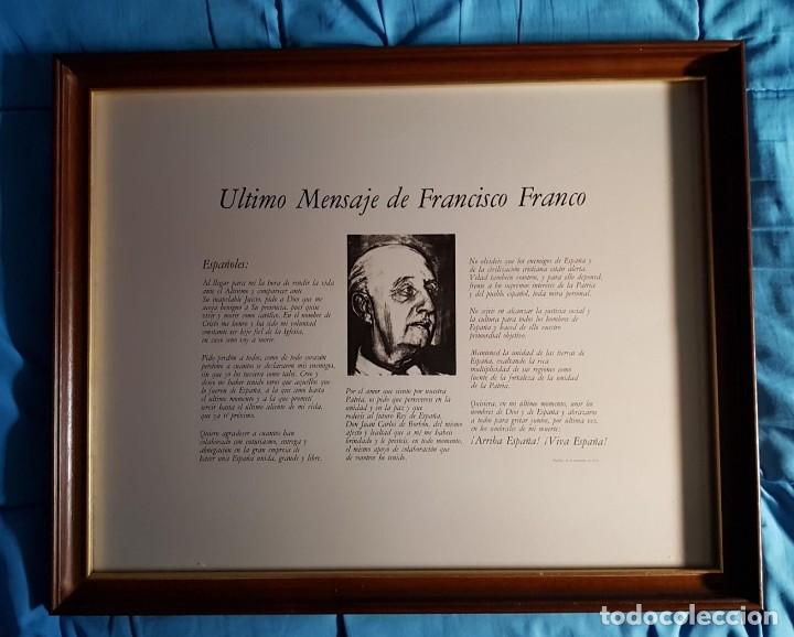 Militaria: cuadro ultimo mensaje de franco