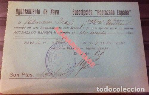 Military Antiques: NAVA, OVIEDO, 1937, GUERRA CIVIL, SUSCRIPCION PARA EL NUEVO ACORAZADO ESPA&Ntilde;A, MUY RARA