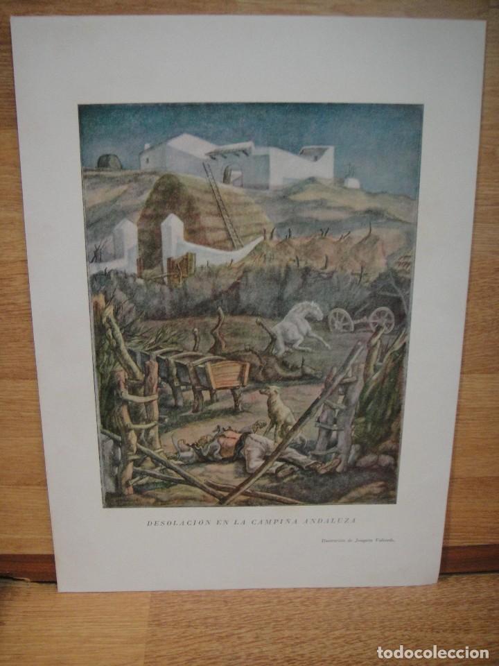 Military Antiques: desolacion en la campi&ntilde;a andaluza - LAMINA SOBRE LA GUERRA CIVIL - JOAQUIN VALVERDE