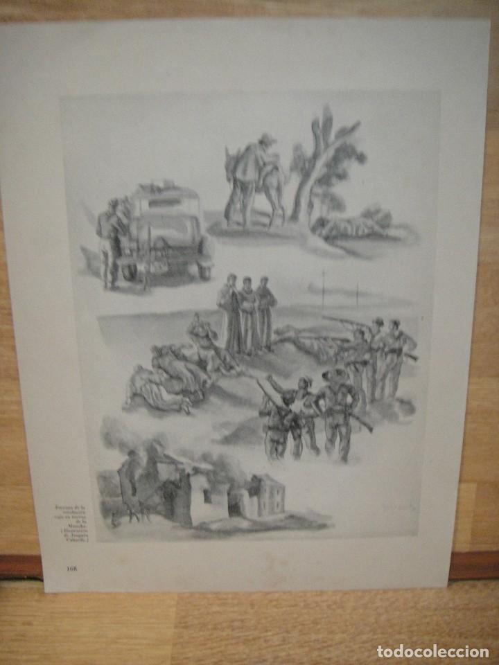 Military Antiques: en tierras de la mancha  - lamina sobreLA GUERRA CIVIL - JOAQUIN VALVERDE