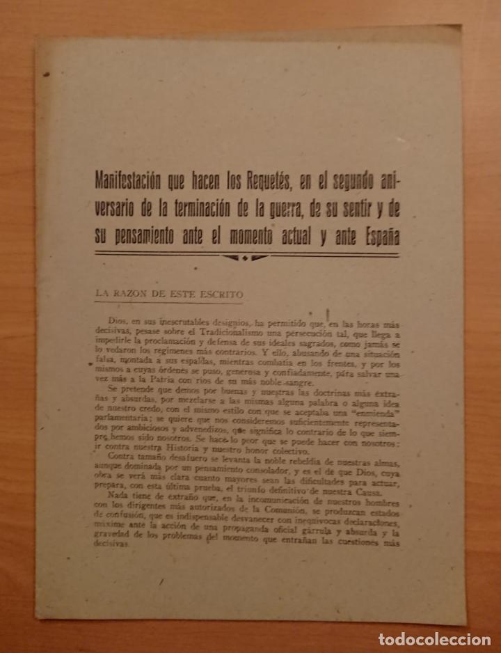 Militaria: LOS REQUETES, EN EL SEGUNDO ANIVERSARIO DE LA TERMINACION DE LA GUERRA.