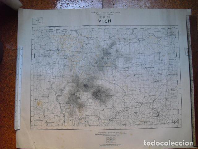 Militaria: GUERRA CIVIL MAPA DE MANDO DE VICH  DEL EJERCITO NACIONAL E 1:100000 &Uacute;NICO