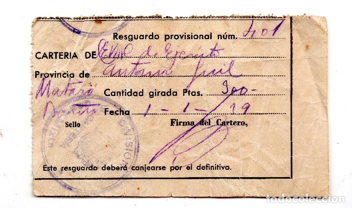 Militaria: Giro postal carteria VIII Compa&ntilde;ia de Ejercito,tampon Brigada Mixta Carteria 1939