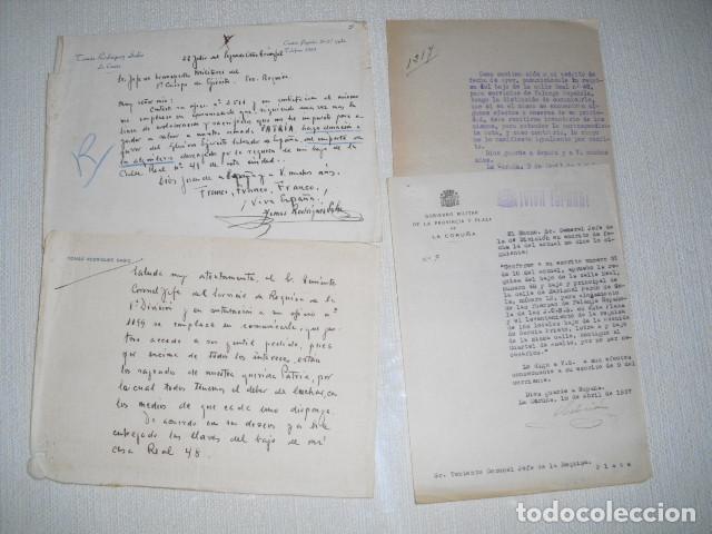 Militaria: 1937 CUATRO DOCUMENTOS DE REQUISA DE BAJO PARA FALANGE CON DONACI&Oacute;N DE LOS ALQUILERES