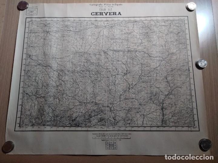 Military Antiques: MAPA CARTOGRAFICO MILITAR CERVERA 64X53