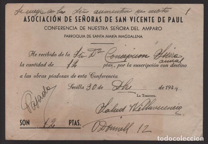 Militaria: ASOCIACION SE&Ntilde;ORAS DE SAN VICENTE DE PAUL,CUOTA SUSCRIPCION, VER FOTOS