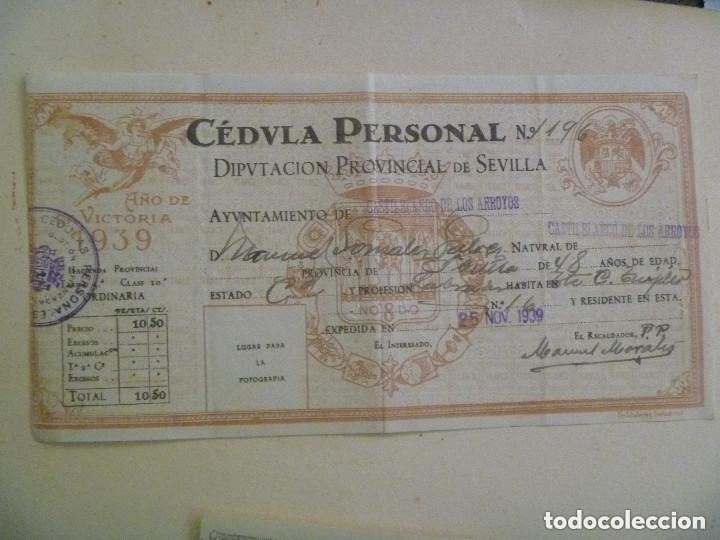 Militaria: GUERRA CIVIL: CEDULA PERSONAL CASTILBLANCO DE LOS ARROYOS  ( SEVILLA ) 1939 A&Ntilde;O VICTORIA. REPUBLICA