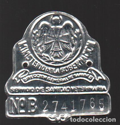 Militaria: CHAPA DEL SERVICIO DE SANIDAD VETERINARIA, MINISTERIO DE LA GOBERNACION, MIDE: 3 X 3,50 C.M. VER FOT