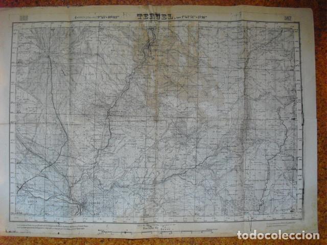 Military Antiques: MAPA DE TERUEL DEL EJERCITO NACIONAL