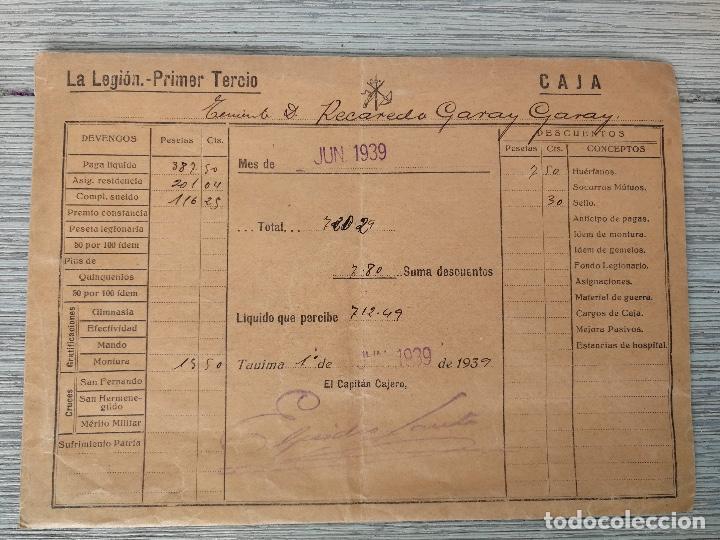 Militaria: ANTIGUO  Y PRECIOSO SOBRE DE LA LEGION - PRIMER TERCIO - SOBRE PAGA SUELDO SALARIOS - 18,5 X 13,5 -