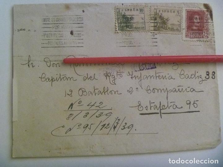 Military Antiques: GUERRA CIVIL: CARTA DE SEVILLA A CAPITAN ESTAFETA 95. SELLO CID, FERNAND CENSURA, VI&Ntilde;ETA PRO SEVILLA