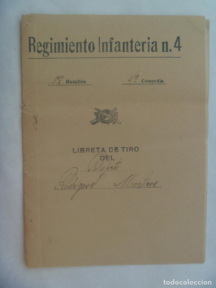 Militaria: GUERRA CIVIL - REGIMIENTO INFANTERIA N&ordm; 4 : LIBRETA DE TIRO . ALICANTE , ENERO 1939