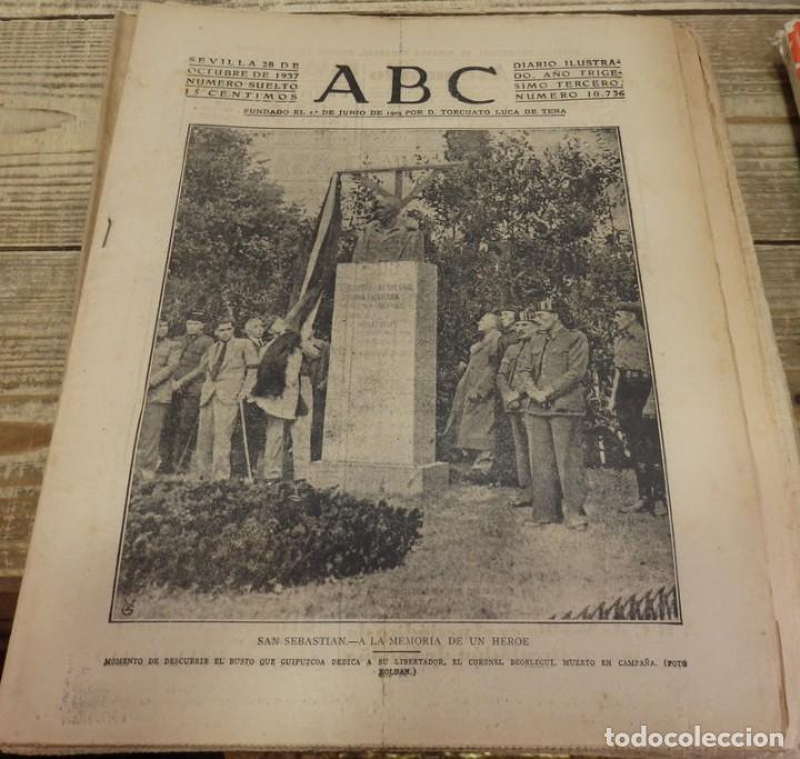 Militaria: ABC 28 DE OCTUBRE DE 1937, 22 PAGINAS, SAN SEBASTIAN,FRENTES DE ASTURIAS,ARAGON,MADRID, ETC