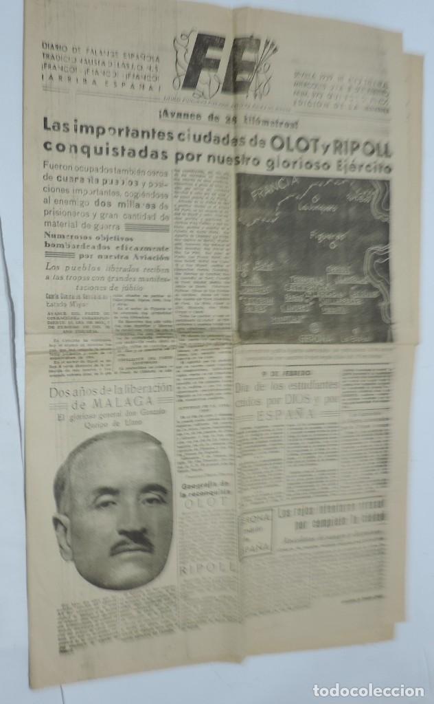 Military Antiques: PERIODICO DE LA GUERRA CIVIL. DIARIO FE. FALANGE ESPA&Ntilde;OLA. SEVILLA. 8 DE FEBRERO DE 1938. N&ordm; 890. CI