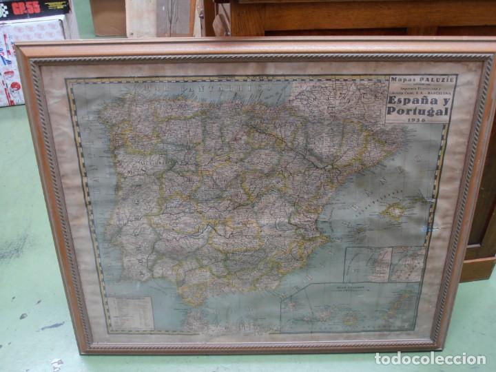 Military Antiques: antiguo mapa del a&ntilde;o 1936 epoca guerra civil con colonias guinea y sahara franco republica