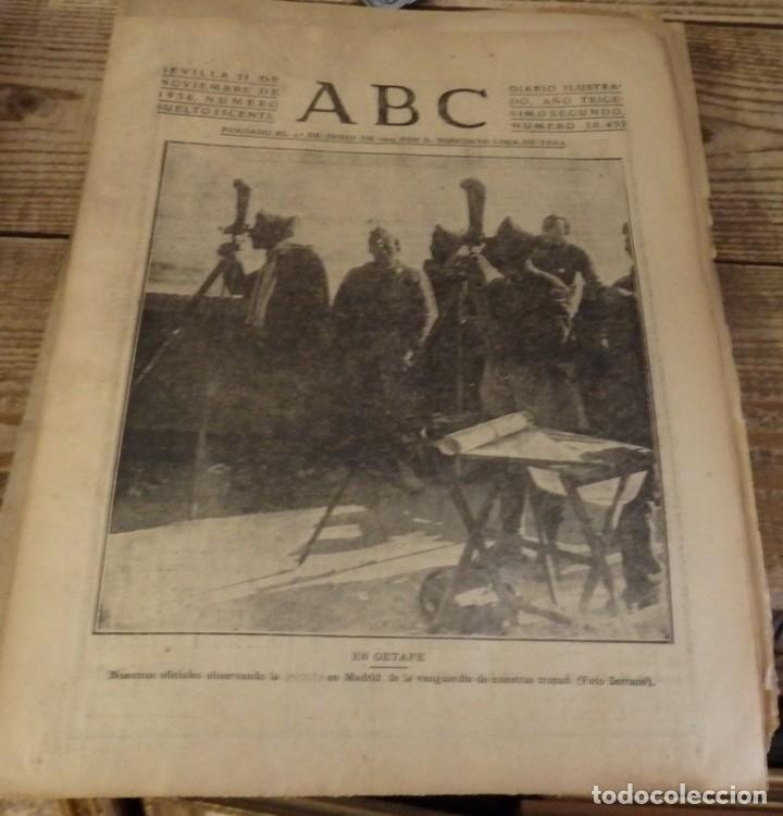 Military Antiques: ABC 11 DE NOVIEMBRE DE 1936, 15 PAGINAS, GETAFE,FRENTE DE MADRID,PARTE DE GUERRA, ETC