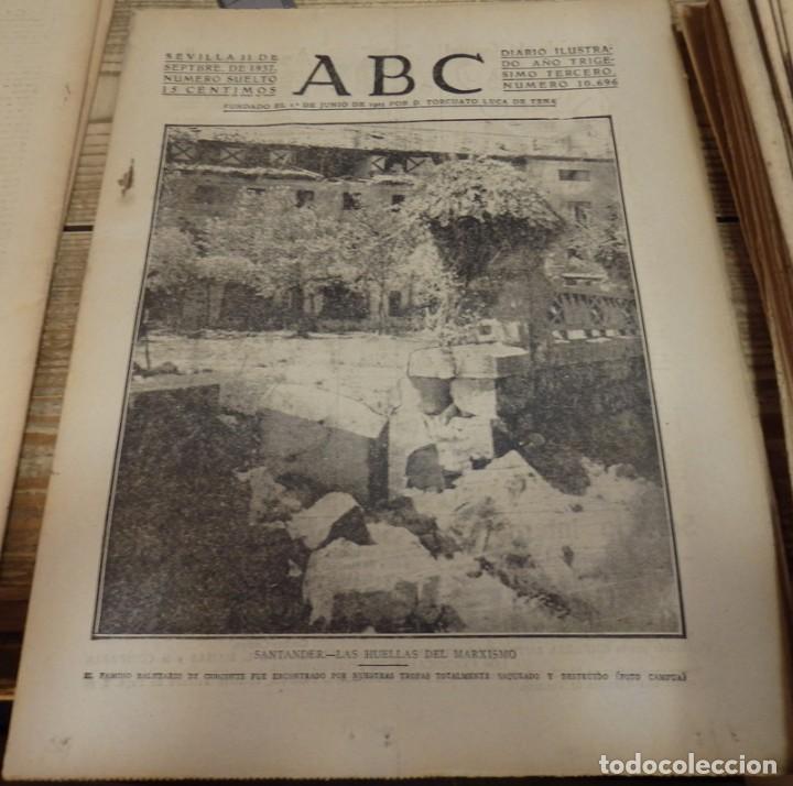 Military Antiques: ABC 11 DE SEPTIEMBRE DE 1937, ,22 PAGINAS, BALNEARIO CORCONTE,FRENTE ASTURIAS,LEON,ARAGON,PARTE DE G