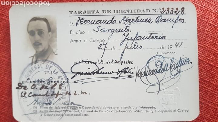 Military Antiques: Guerra civil Tarjeta militar de identidad regimiento infanteria