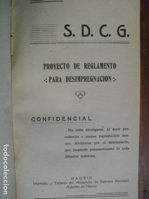 Militaria: DEFENSA CONTRA GASES PROYECTO DE REGLAMENTO PARA DESIMPREGNACION EJCTO. REPUBLICANO