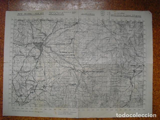 Militaria: GUERRA CIVIL MAPA DE SEGOVIA DEL EJERCITO NACIONAL E 1:50000 HOJA 483