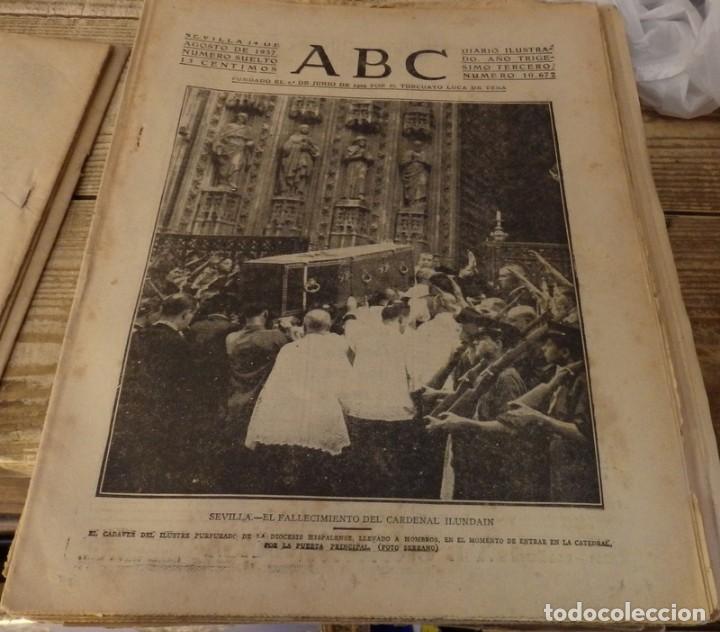 Militaria: ABC 14 DE AGOSTO DE 1937, SEVILLA,22 PAGINAS.ENTIERRO CARDENAL ILUDAIN,ALMEDINILLA,PARTE DE GUERRA,