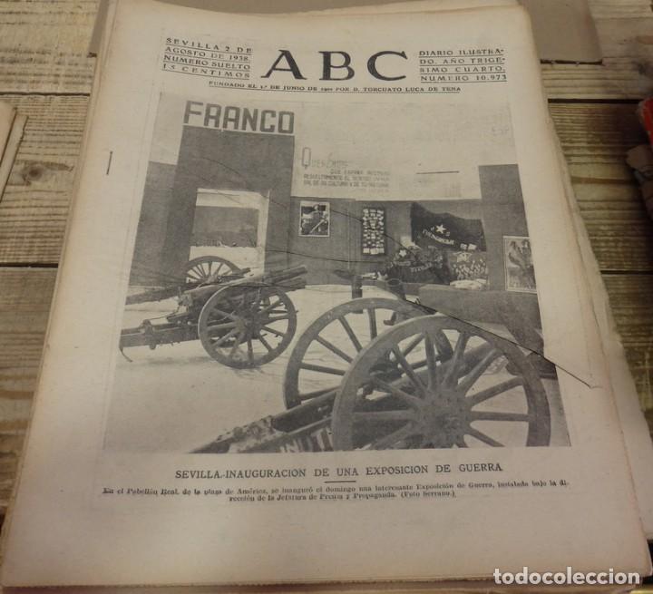 Militaria: ABC 2 DE AGOSTO DE 1938, SEVILLA,18 PAGINAS, FRENTE DEL EBRO, PARTE DE GUERRA,ETC...