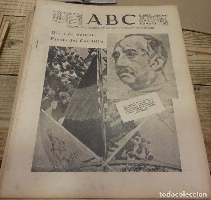 Militaria: ABC 2 DE OCTUBRE DE 1938, 20 PAGINAS, FIESTA DEL CAUDILLO,FRENTE DEL EBRO,PARTE DE GUERRA,ETC.