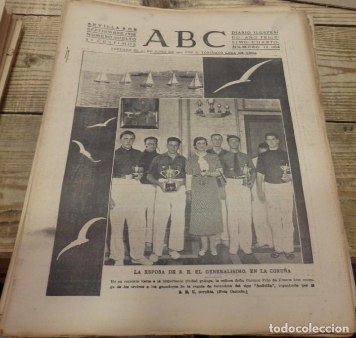 Militaria: ABC 9 de SEPTIEMBRE de 1938, SEVILLA,18 PAGINAS,BATALLA DEL EBRO,PARTE DE GUERRA,ETC..