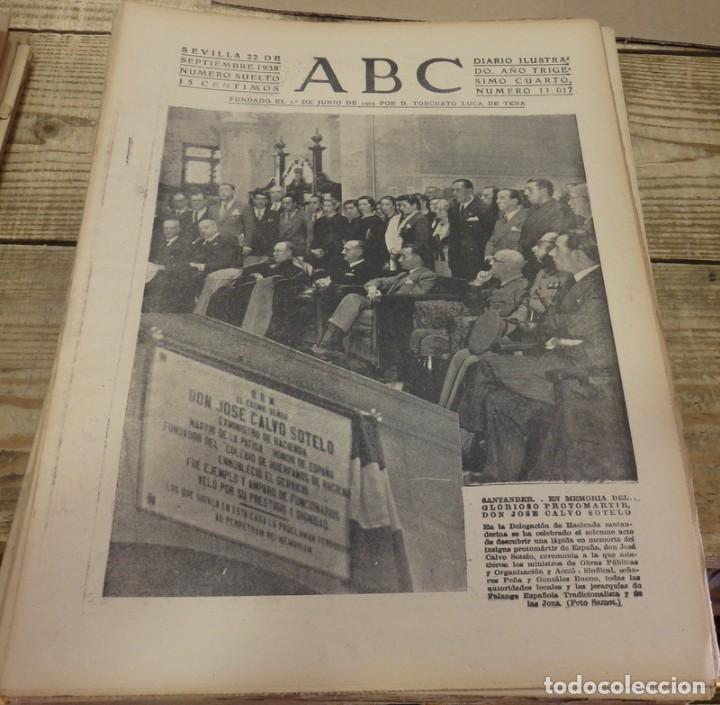 Militaria: ABC 22 de SEPTIEMBRE de 1938, SEVILLA,18 PAGINAS,BARCELONA,FRENTE DEL EBRO,PARTE DE GUERRA,ETC