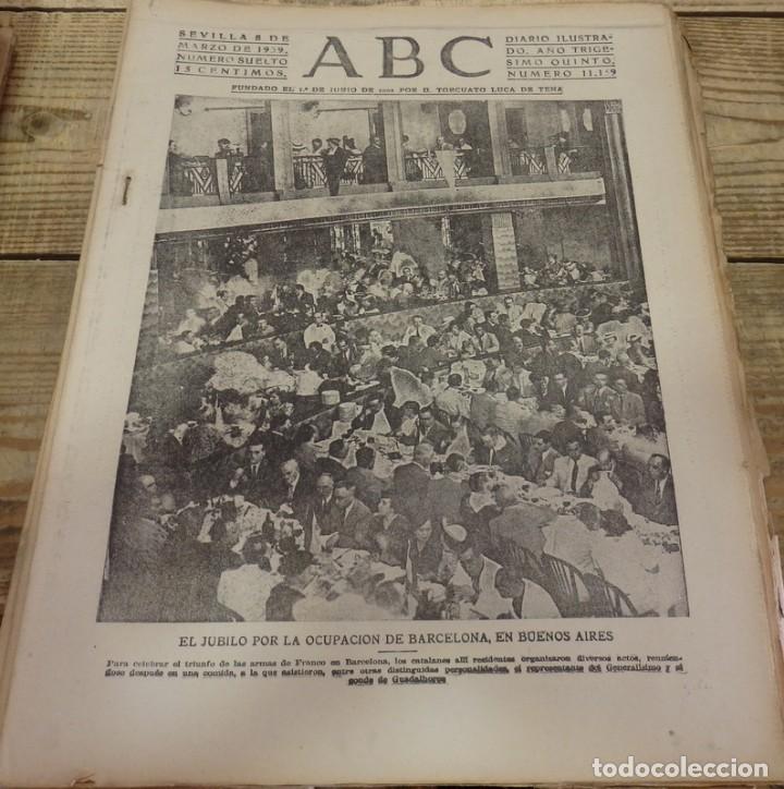 Militaria: ABC 8 de MARZO de 1939, SEVILLA,22 PAGINAS,FRENTE DE MADRID,PARTE DE GUERRA,ETC