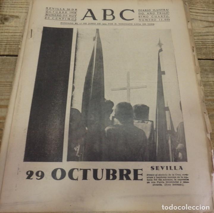 Militaria: ABC 30 de OCTUBRE de 1938, SEVILLA,26 PAGINAS,CONCENTRACION FLECHAS,PARTE DE GUERRA,ETC
