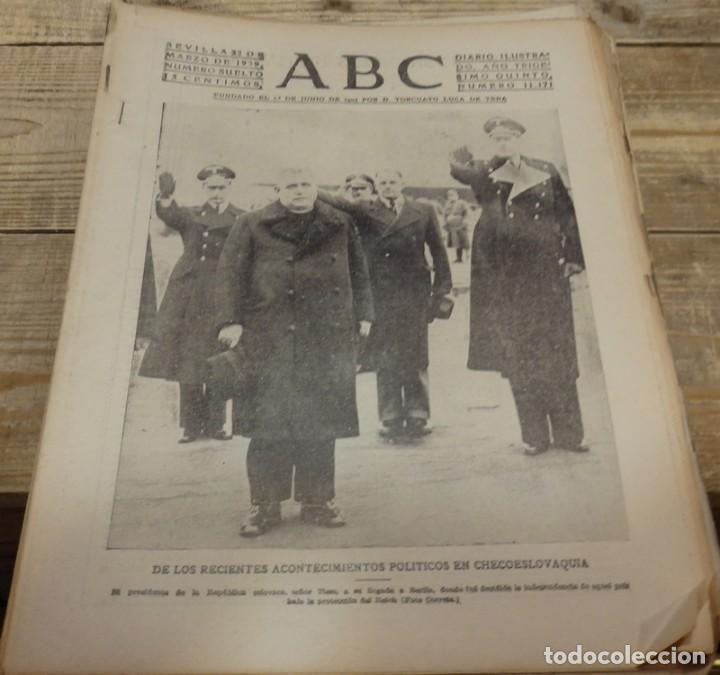 Militaria: ABC 22 de MARZO de 1939, SEVILLA,18 PAGINAS,,PARTE DE GUERRA,ETC