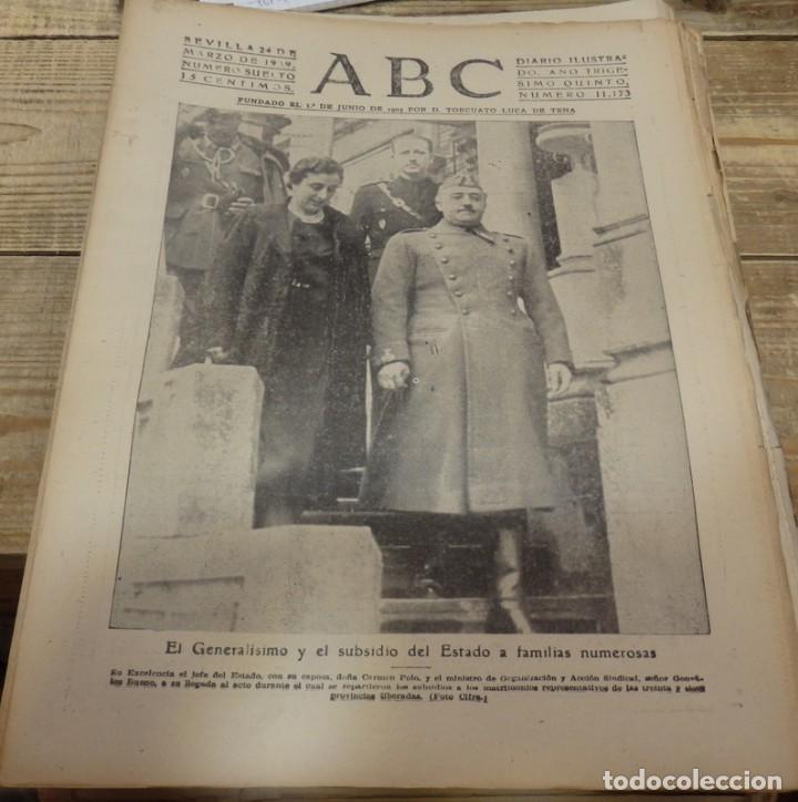 Militaria: ABC 24 de MARZO de 1939, SEVILLA,18 PAGINAS,CORDOBA,SEMANA SANTA SEVILLA,,PARTE DE GUERRA,ETC