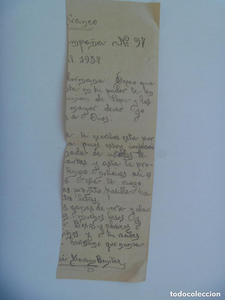 Militaria: GUERRA CIVIL : MEDIA !! , CARTA EN CAMPA&Ntilde;A , 1937