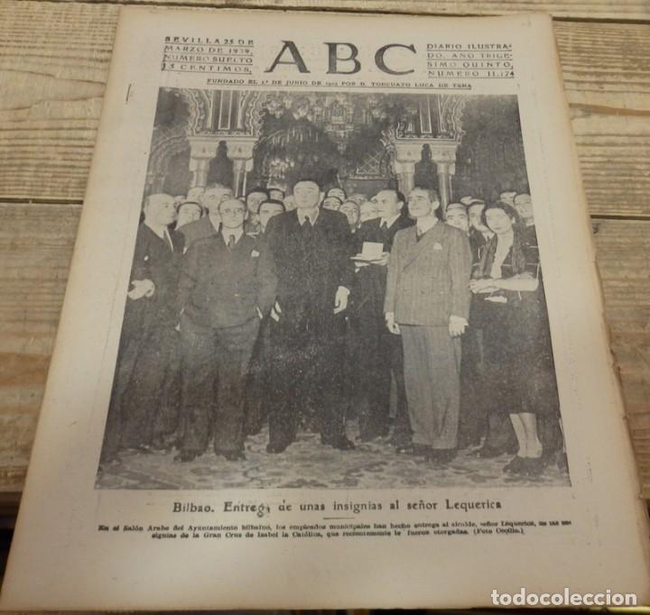 Militaria: ABC 25 de MARZO de 1939, SEVILLA,18 PAGINAS,CIEMPOZUELOS,PARTE DE GUERRA,ETC