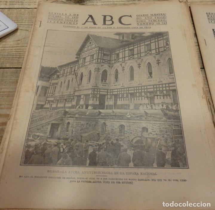 Militaria: ABC 1 de DICIEMBRE de 1937, SEVILLA,24 PAGINAS,FRENTE ASTURIAS,VALENCIA,BIARRITZ,PARTE DE GUERRA,ETC