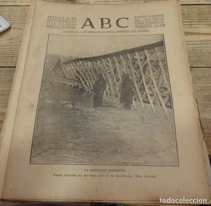 Military Antiques: ABC 21 DE NOVIEMBRE DE 1936, 14 PAGINAS, FRENTE DE MADRID,PARTE DE GUERRA,ETC