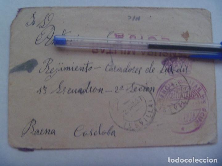 Militaria: GUERRA CIVIL: CARTA DE ECIJA A MILITAR RGTO. CAZADORES TAXDIR EN BAENA ( CORDOBA ), 1937. REPUBLICA