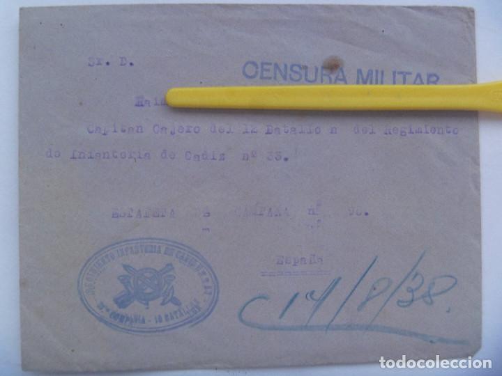 Militaria: GUERRA CIVIL: CARTA AL RGTO. CADIZ 33 ESTAFETA 95 DESDE 40 DIVISION , ESTAFETA 56