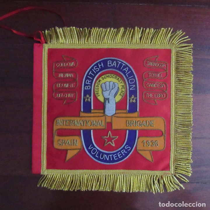 Military Antiques: Banderin tela brigadas internacionales guerra civil republica repro