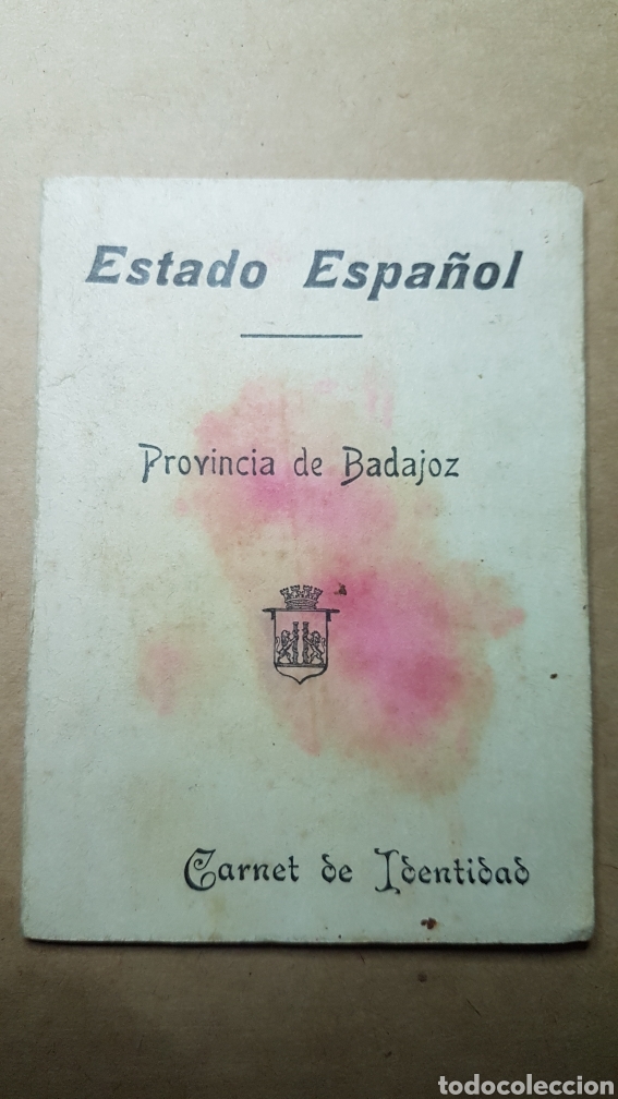 Militaria: Carnet identidad Albuera Badajoz Guerra Civil 1937 vi&ntilde;eta 5 ctmos